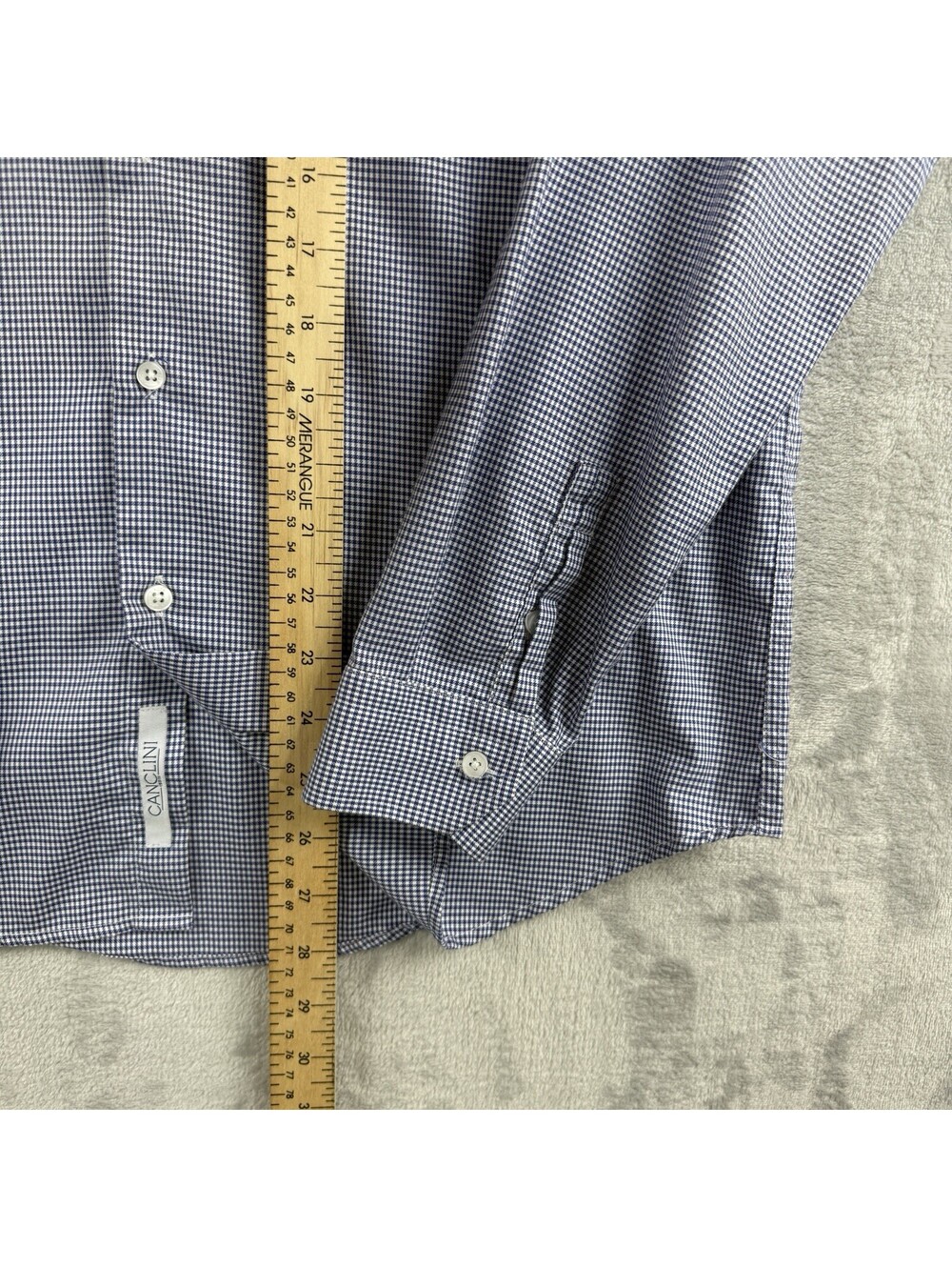 Arturo Calle Mens M Blue Check Dress Shirt Regular Fit Long Sleeve Button Preppy - Picture 8 of 11